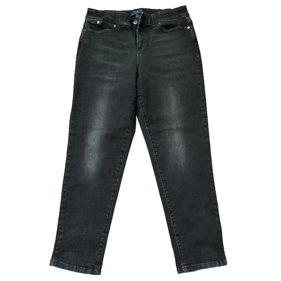 Talbots Simply Flattering 5 Pocket Boyfriend Jeans Black Size 8P - Picture 2 of 8